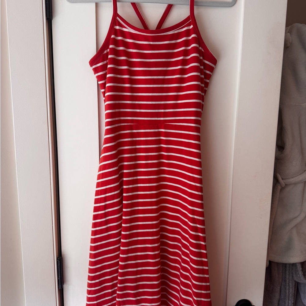 PACT Orange and White Striped Dress